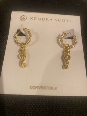 Kendra Scott Gold Seahorse Hoop Earrings